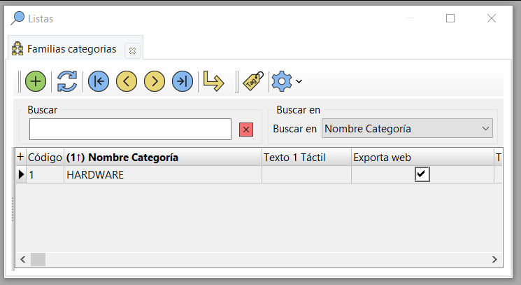 tg categorías lista