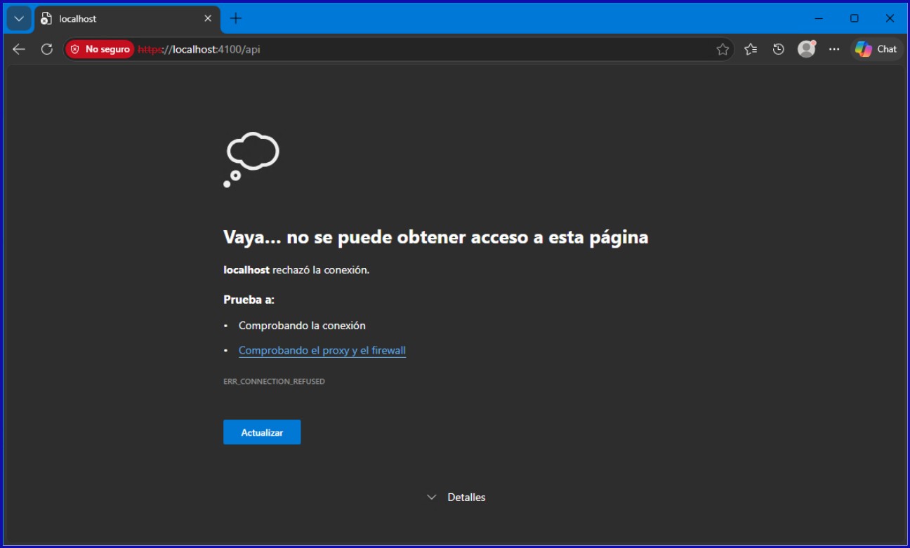 API no responde
