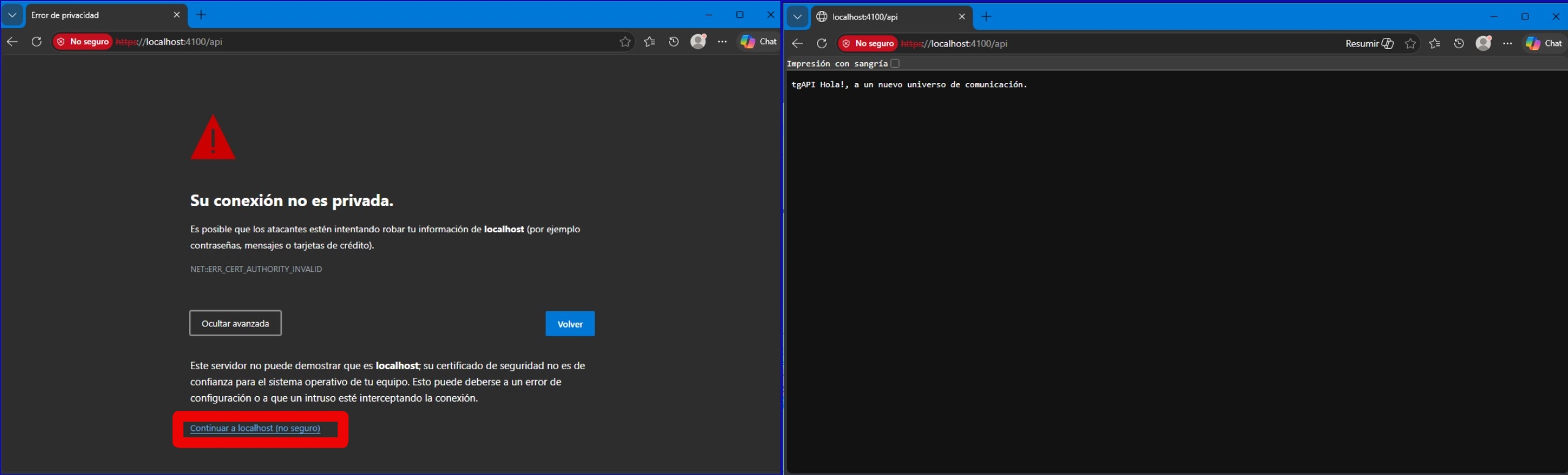 API responde
