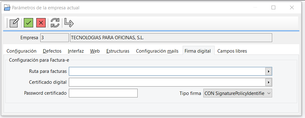 tg empresa parametros firma digital