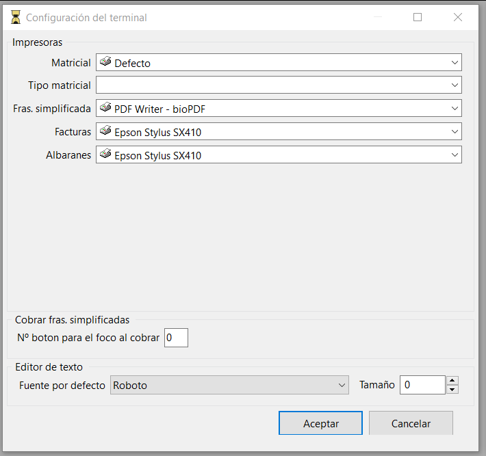 tg herramientas configurar terminal